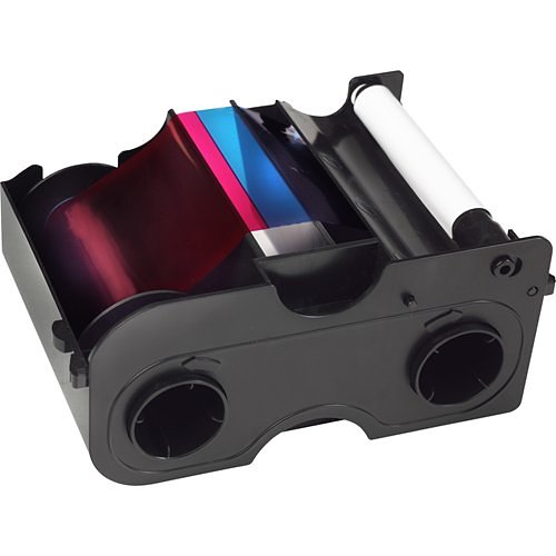 HID FARGO 45110 EZ YMCKOK Cartridge, Full Color with Resin Black and Clear Overlay Pane for DTC4250e, 200 Images