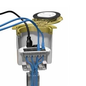 Wiremold 1015698BULK Evolution 6AT Series Multi-Service Pre-Wired Recessed Poke-Through Assembly with Surface Style Cover, 6-Hole, 3-Gangs, Plastic/Steel