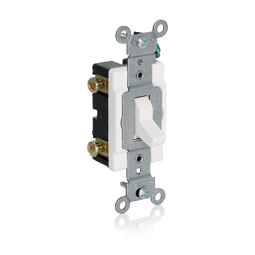 Leviton 1080-W Single Pole Toggle Momentary Switch, 3A 24V AC/DC, White