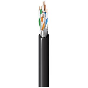Belden 10GXW53010Z1000 10GXW CAT6A Plenum Cable, 23/4 Solid BC, Shielded, F/UTP, CMP, CL3P, LP, FT6, 1000' (304.8m) UnReel, Black
