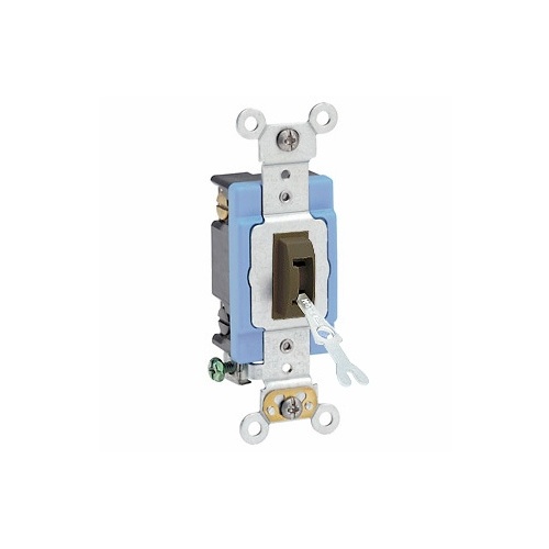 Leviton 1204-2L Toggle Switch 4-Way 15A 120/277VAC, Brown