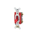 Leviton 1221-7PR Toggle Switch Lighted Single Pole 20A 120/277VAC, Red