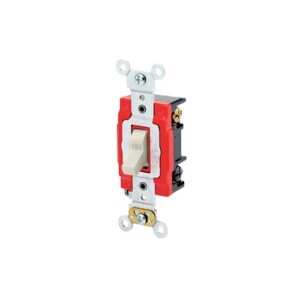 Leviton 1223-2T 3-Way Toggle Switch, 20A-120/277V, Light Almond