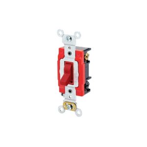 Leviton 1223-LHR Switch Toggle Lighted 3-Way, Red
