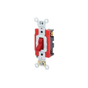 Leviton 1224-2R Toggle Switch Flush 4-Way 20A 120/277VAC, Red