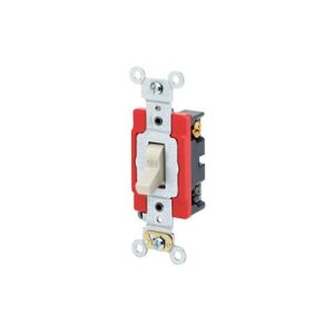 Leviton 1224-2T 4-Way Toggle Switch, 20A, 120/277VAC, Light Almond