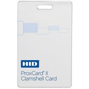 HID 1326LGSNV ProxCard II 1326 Clamshell Smart Card, Programmed, Glossy Front, HID Logo Back, No Numbers, Vertical Slot, White