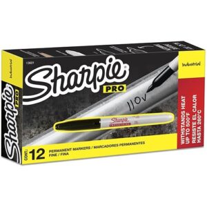 Sharpie 13601 Industrial Permanent Markers, Black, 12-Pack