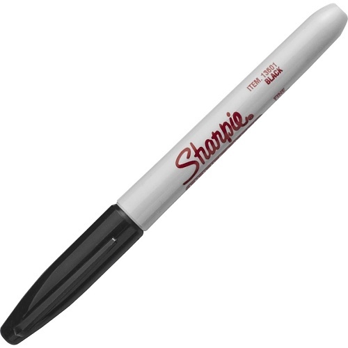 Sharpie 13601A Industrial Permanent Marker, Fine Bullet Tip, Black, 12-Pack