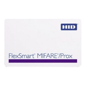 HID 1441LGGNNM FlexSmart Series MIFARE Classic and Prox Card 4K Standard PVC, Programmed 125 kHz with Prox, Sequential Matching Encoded and Printed Numbers, No Slot Punch, White