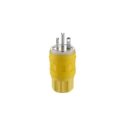 Leviton 14W17 Wetguard Plug, 2-Pole, 3-Wire, 20A, 347V, Yellow