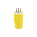 Leviton 14W49 Weatherproof Plug, 2-Pole 3-Wire 6-15P, 15A, 250V, Yellow