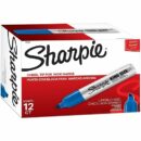 Sharpie 15003 King Size Permanent Marker, Broad Chisel Tip, Blue, 12-Pack