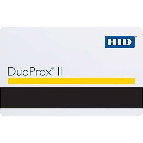 HID 1536LGGAN DuoProx II 1536 Printable Composite Proximity Card, Programmed, Glossy Front and Back, Slot Dots Back, Matching Laser Numbers, No Slot, White