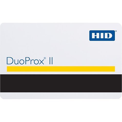 HID 1536LGGMV DuoProx II 1536 Printable Composite Proximity Card, Programmed, Glossy Front and Back, Slot Dots Back, Matching Numbers, Vertical Slot, White