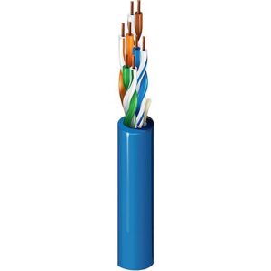 Belden 1583A 006U1000 CAT5e Riser Cable, 24/4 Solid BC, Unshielded, UTP, CMR, 1000' (304.8m) UnReel, Blue