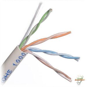 Belden 1585A 009Z1000 CAT5e Plenum Cable, 24/4 Solid BC, Unshielded, UTP, CMP, 1000' (304.8m), White