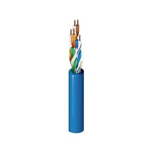 Belden 1585A D15Z1000 CAT5e Plenum Cable, 24/4 Solid BC, Unshielded, UTP, CMP, 1000' (304.8m), Blue