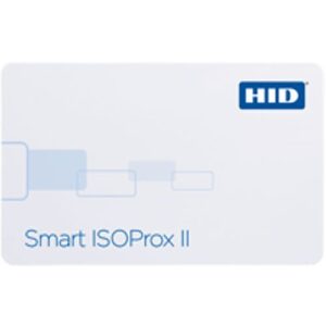 HID 1597LGGMV Smart ISOProx II 1597 Card, Programmed, Glossy Front and Back, Matching Numbers, Vertical Slot, White