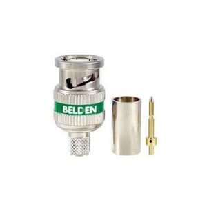 Belden 1694ABHD3 BNC Crimp Connector, RG-6, 6GHz, HD, Green, 3-Piece