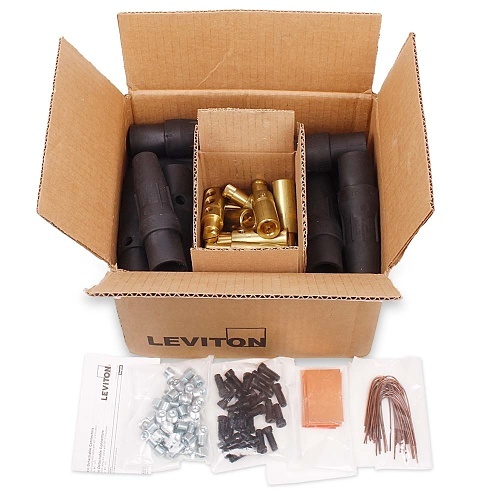 Leviton 16D24-4UE Male Detachable Plug with 2 Setscrews and Precut 4/0