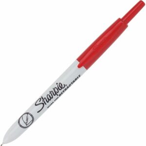 Sharpie 1735791 Retractable Permanent Marker, Extra-Fine Needle Tip, Red