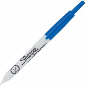 Sharpie 1735792 Retractable Permanent Marker, Extra-Fine Needle Tip, Blue