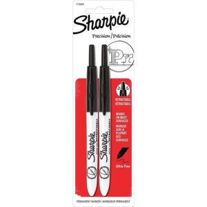 Sharpie 1735801 Markers, Retractable, Ultra Fine, Black, 2-Pack