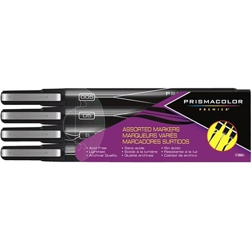 Prismacolor 1738861 Premier Ilustration Marker Sets, Assorted Tips, 4-Pack