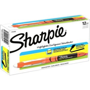 Sharpie 1754466 Liquid Pen Style Highlighters, Fluorescent Orange Ink, Chisel Tip, 12-Pack