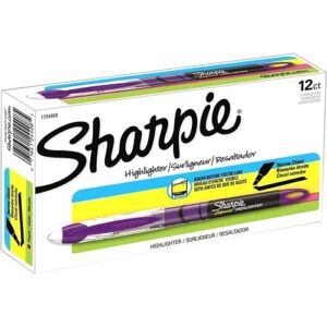 Sharpie 1754469 Liquid Pen Style Highlighters, Fluorescent Purple, Chisel Tip, 12-Pack