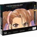 Prismacolor 1759444 Premier Double-Ended Art Markers, Fine And Chisel Tip, Manga Colors, 12-Pack