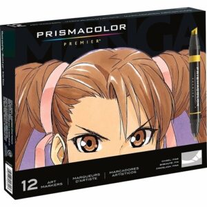 Prismacolor 1759444 Premier Double-Ended Art Markers, Fine And Chisel Tip, Manga Colors, 12-Pack