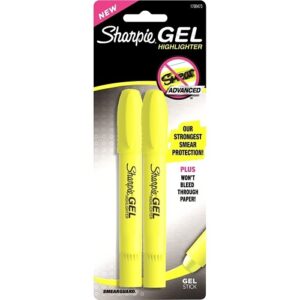 Sharpie 1780473 Gel Highlighters, Fluorescent Yellow, 2-Pack