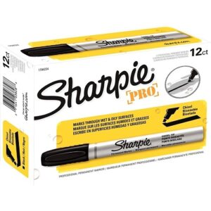 Sharpie 1794224 Durable Metal Barrel Permanent Marker, Broad Chisel Tip, Black