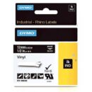 DYMO 1805435 Rhino Black Vinyl Tape, 12mm, white Text