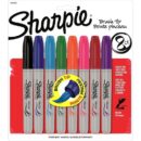Sharpie 1810703 Brush Tip Permanent Markers, Assorted Colors, 8-Pack