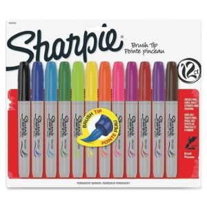 Sharpie 1810704 Brush Tip 12-Color Assorted Markers, 12-Pack