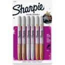 Sharpie 1829201 Metallic Permanent Markers, Gold, Silver, Bronze, 6-Pack