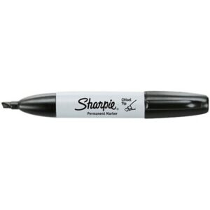 Sharpie 1841298 Permanent Marker, Chisel Tip, Black