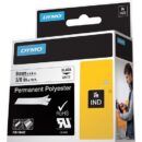 DYMO 18482 Rhino Permanent Poly Labels 3/8in 18ft, Black Print on White, (Replaces 18484)