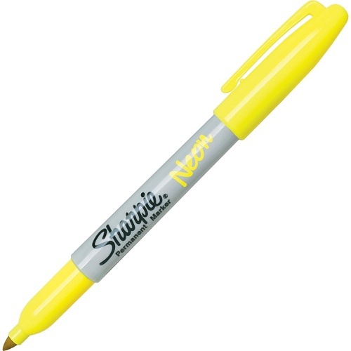 Sharpie 1860443 Neon Permanent Markers, Fine Bullet Tip, Assorted Colors, 5-Pack