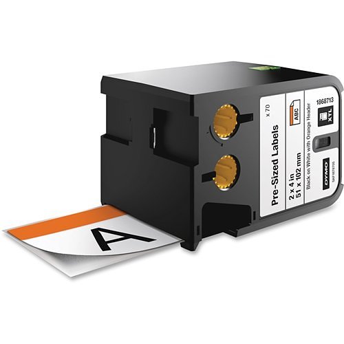 DYMO 1868713 Rhino XTL Series 2x4" Safety Label, White with Orange Header