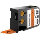 DYMO 1868768 XTL Orange Vinyl Tape, Black Text, 1"