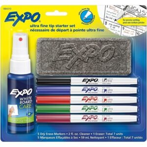 Expo 1884310 Low-Odor Dry Erase Marker Starter Set, Extra-Fine Bullet Tip, Assorted Colors, 5-Set