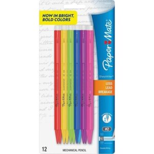 Paper Mate 1898483 SharpWriter Mechanical Pencil, 0.7mm, #2 Medium Lead, Assorted Colors, 12-Pack