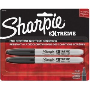 Sharpie 1919845 Extreme Permanent Markers, Fine Point, Black, 2-Pack