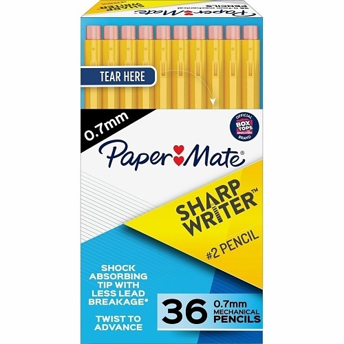 Paper Mate 1921221C Sharpwriter Mechanical Pencil Value Pack, 0.7 mm, HB (#2), Black Lead, Classic Yellow Barrel, 36-Pack