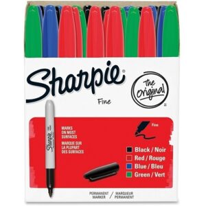 Sharpie 1921559 Fine Tip Permanent Marker Value Pack, Fine Bullet Tip, Assorted Colors, 36-Pack