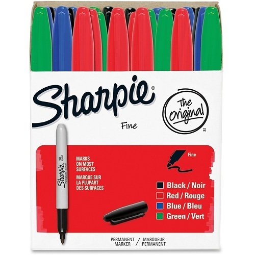 Sharpie 1921559 Fine Tip Permanent Marker Value Pack, Fine Bullet Tip, Assorted Colors, 36-Pack